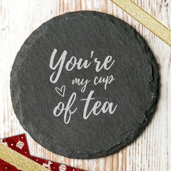 Dust And Things 'You're My Cup Of Tea' Slate Coaster