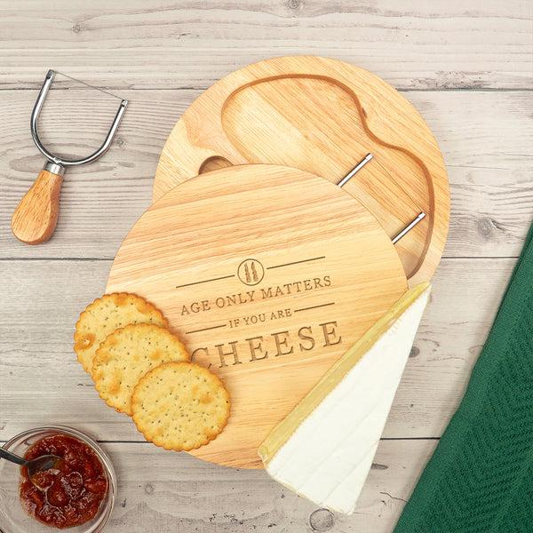 Dust And Things Engraved 'Age Only Matters If You Are Cheese' Board Set