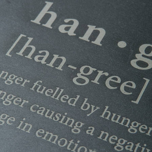 Dust And Things Engraved 'Hangry' Slate Chopping Board