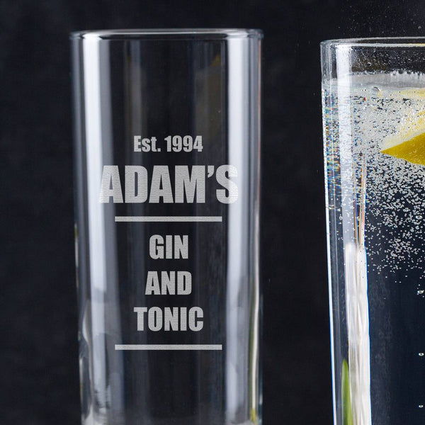 Dust And Things Engraved Highball Glass - Personalised Gin Glass