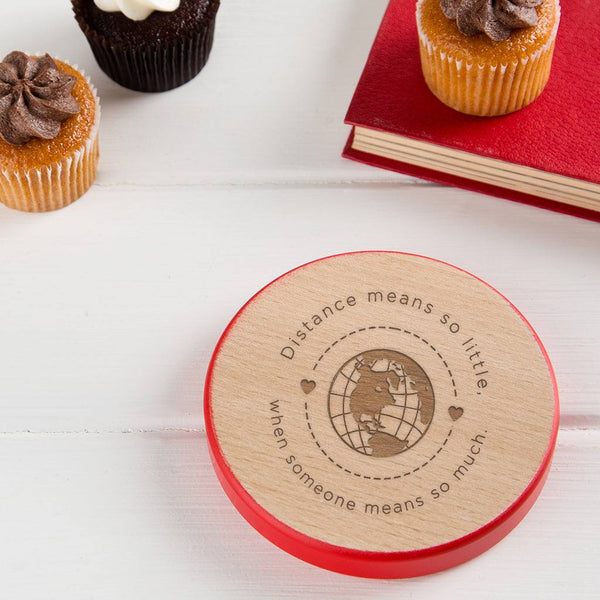 Dust And Things Engraved Long Distance Wooden Coaster