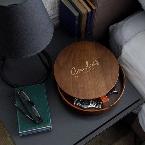 Dust And Things Engraved Men's Jewellery Box For Dad Or Grandad