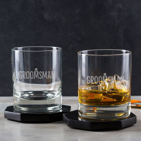 Dust And Things Engraved Whiskey Tumbler - Groomsman Gifts - Luxury Wedding Gifts - Party Presents From Bride And Groom - Engraved Old Fashioned Glass