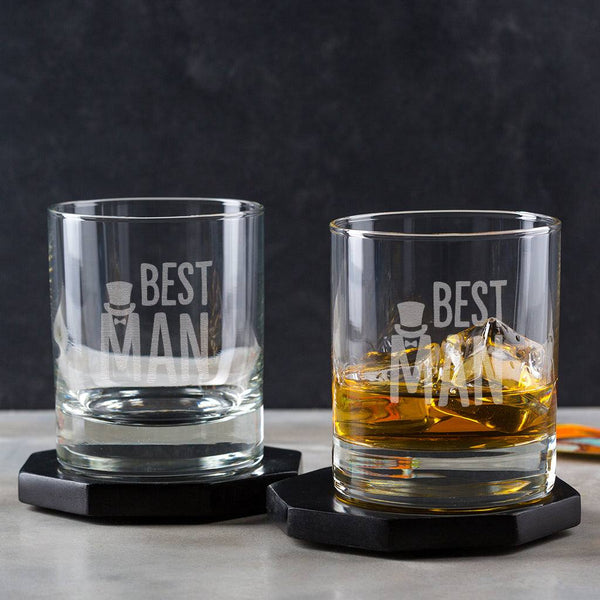 Dust And Things Engraved Whiskey Tumbler - Groomsman Gifts - Luxury Wedding Gifts - Party Presents From Bride And Groom - Engraved Old Fashioned Glass