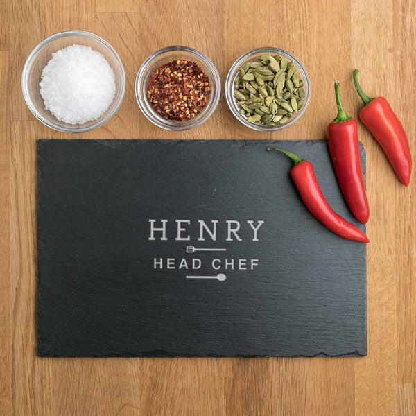 dust and things For Him 'Head Chef' Personalised Serving Board