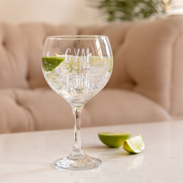 dust and things Gym Then Gin Quote Engraved Gin Glass