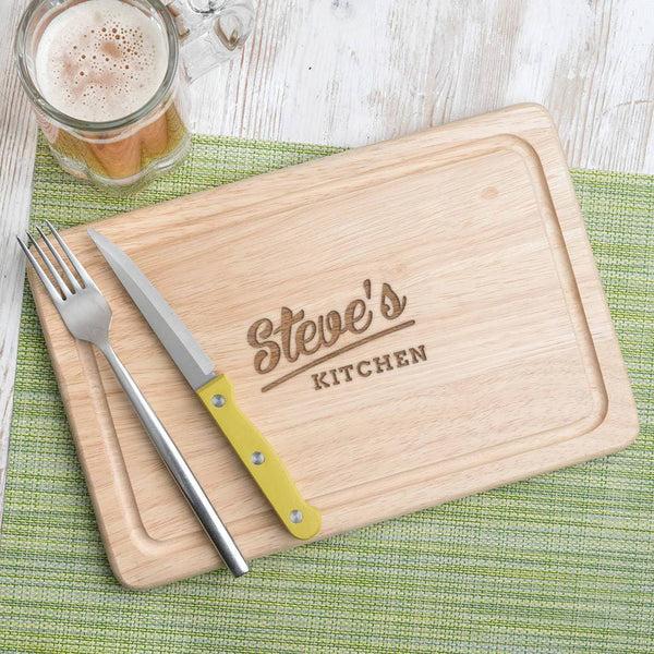 dust and things 'His Kitchen' Personalised Chopping Board