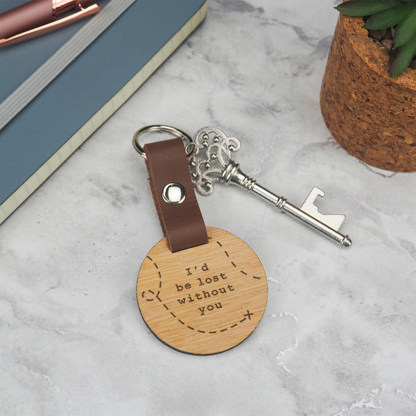 Dust And Things I'd Be Lost Without You Keyring - Engraved Valentines Day Gifts For Him Her
