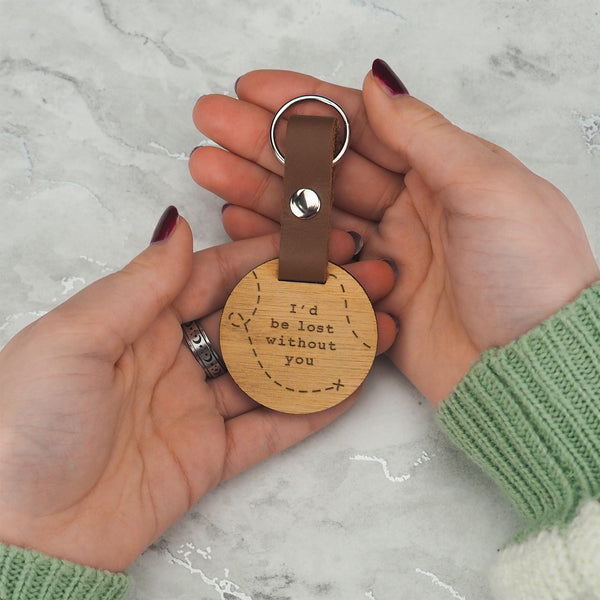 Dust And Things I'd Be Lost Without You Keyring - Engraved Valentines Day Gifts For Him Her