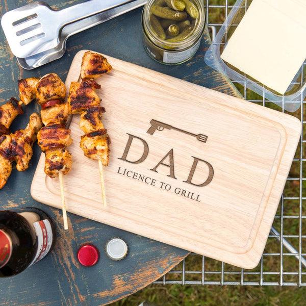 dust and things 'Licence To Grill' Personalised Chopping Board