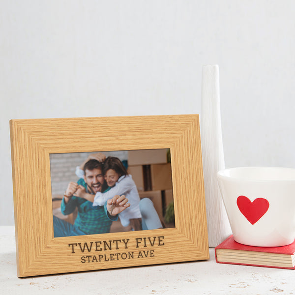 dust and things Personalised Address Oak Photo Frame