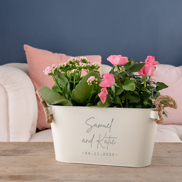 Dust And Things Personalised Anniversary Flower Planter For Couples - Personalised Valentine's Day Gift For Her