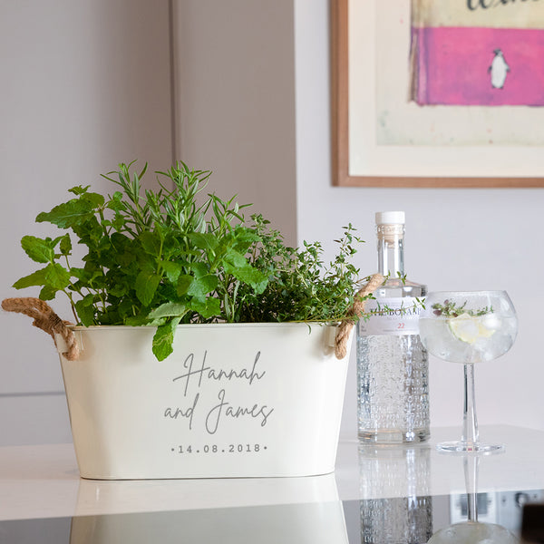 dust and things Personalised Anniversary Flower Planter for Couples - Personalised Valentine's Day Gift for Her