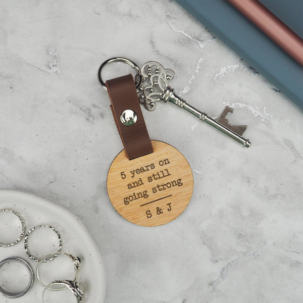 dust and things Personalised Anniversary Wooden Keyring