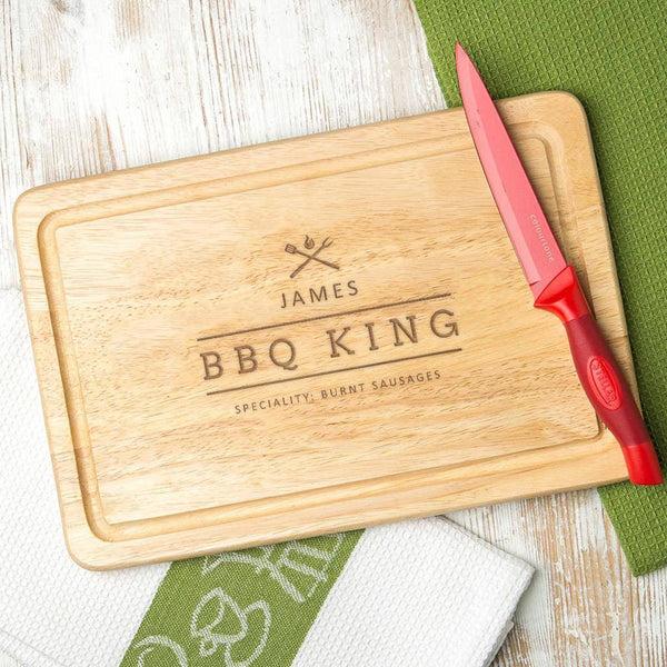 dust and things Personalised 'Bbq King' Mens Chopping Board