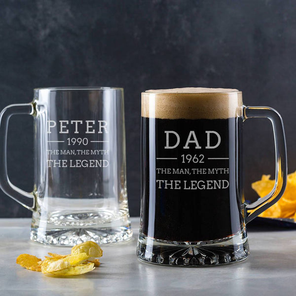 Dust And Things Personalised Beer Tankard Birthday Pint Glass