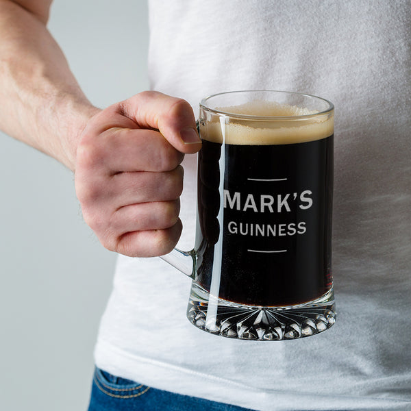 Dust And Things Personalised Beer Tankard Glass For Him
