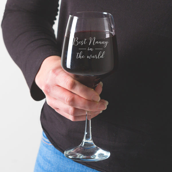 dust and things Personalised Best Nan Wine Glass - Mother's Day Gift for Nanny