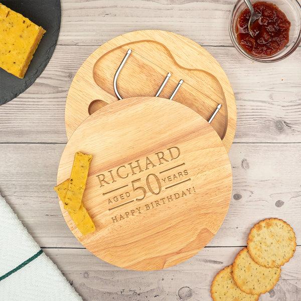 Dust And Things Personalised Birthday Cheese Board For Men