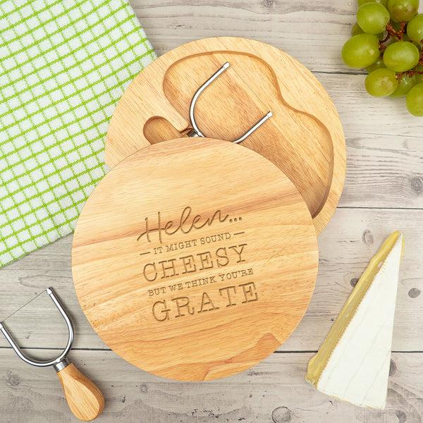 dust and things Personalised Cheeseboard Set for Friends - Birthday Gift for Her