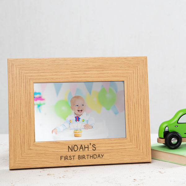 dust and things Personalised Child's Birthday Oak Photo Frame