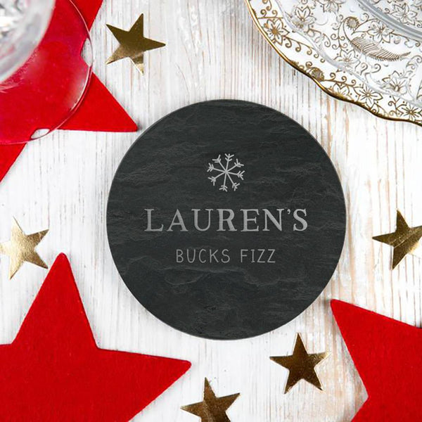 dust and things Personalised Christmas Coaster For Her