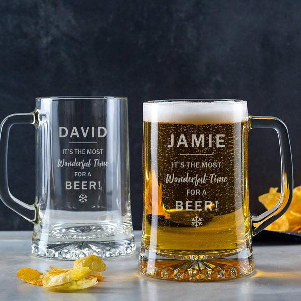 Dust And Things Personalised Christmas Pint Glass For Him