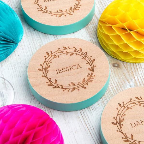 Dust And Things Personalised Colour Wedding Place Setting Favour Set