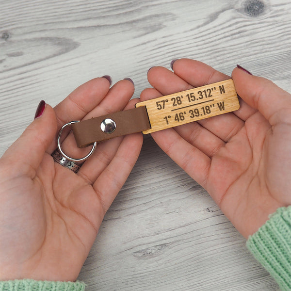 Dust And Things Personalised Coordinate Location Keyring