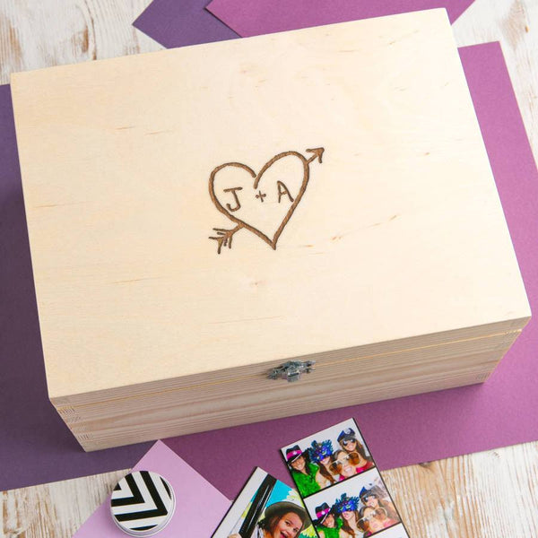 dust and things Personalised Couple's Carved Heart Memory Box