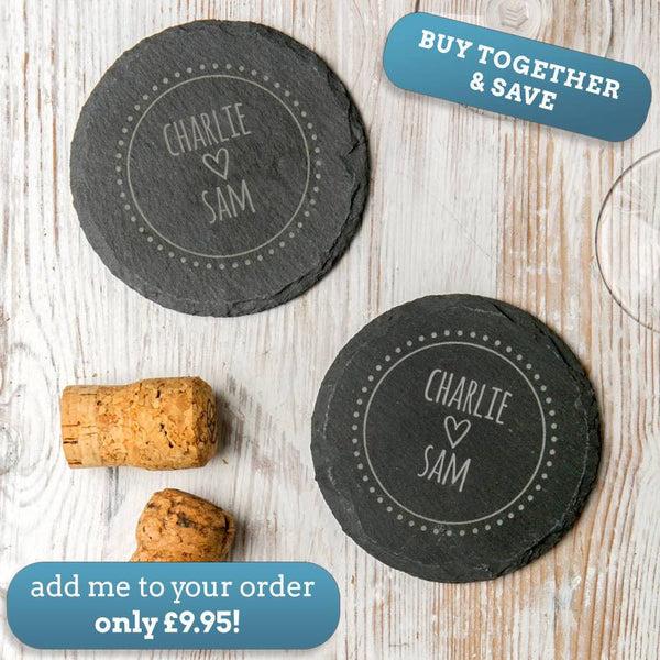 Dust And Things Personalised Couple's Names Slate Chopping Board