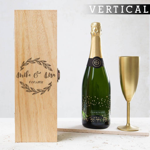 Dust And Things Personalised Couples Name And Date Wine Box