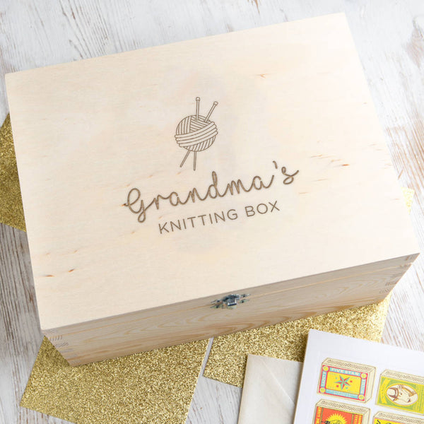 dust and things Personalised Crafting Keepsake Box - Knitting Gifts For Mum