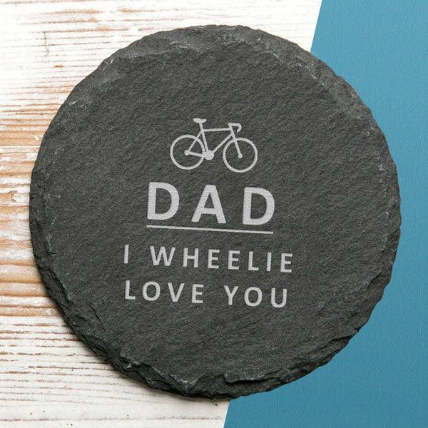 Dust And Things Personalised Cycling Pun Natural Slate Coaster