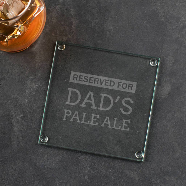 Dust And Things Personalised Daddy Engraved Glass Coaster