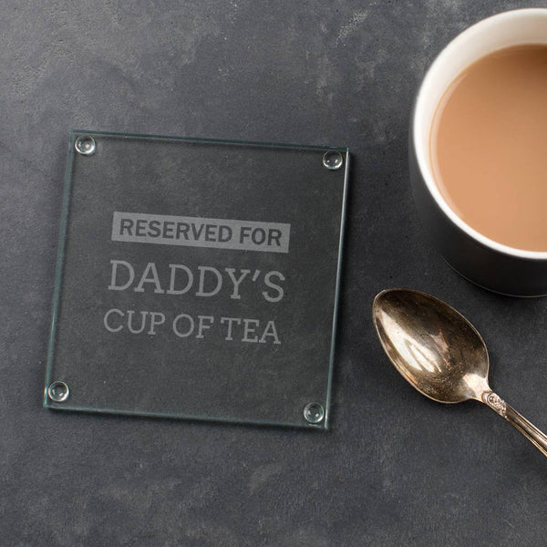 dust and things Personalised Daddy Engraved Glass Coaster