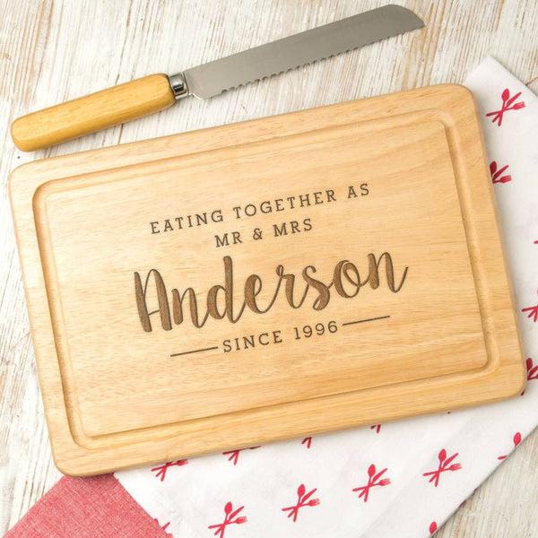 dust and things Personalised 'Eating Together Since' Wooden Serving Board