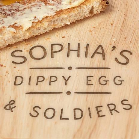 Dust And Things Personalised Egg And Toast Board For Children