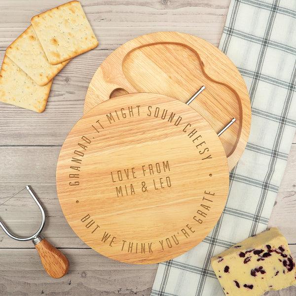 Dust And Things Personalised Engraved Dad's Cheese Board Set