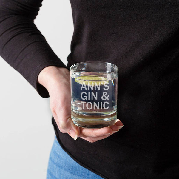 Dust And Things Personalised Engraved Tumbler Glass / Mixer Glass