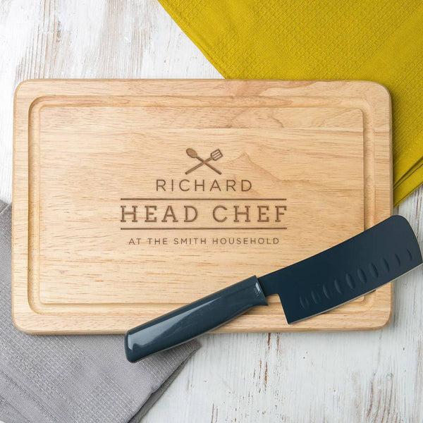 Dust And Things Personalised Family Chef Chopping Board For Him