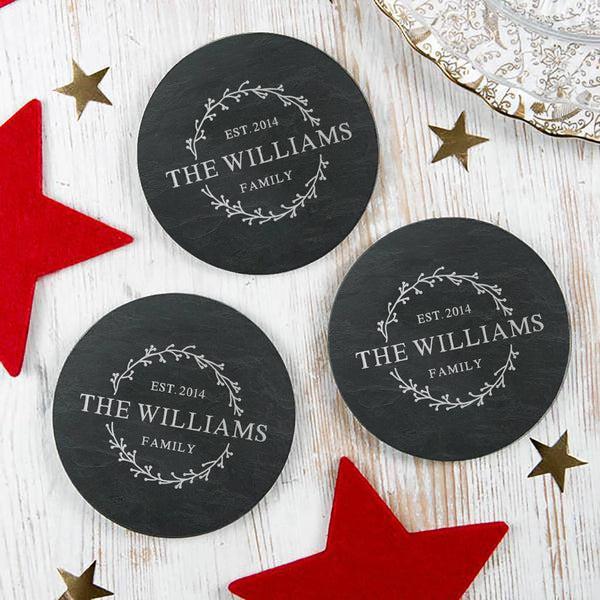 Dust And Things Personalised Family Christmas Coaster