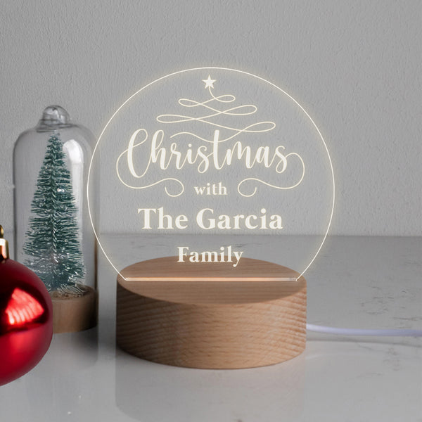 Dust And Things Personalised Family Desk Lamp For Christmas