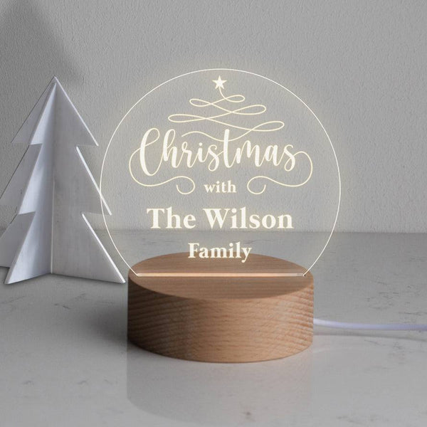 dust and things Personalised Family Desk Lamp for Christmas