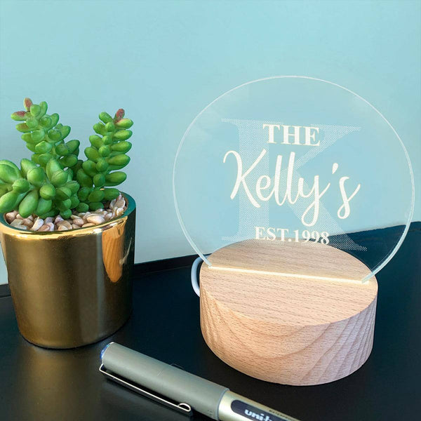 Dust And Things Personalised Family Name Mini Desk Lamp