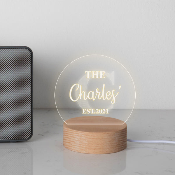 Dust And Things Personalised Family Name Mini Desk Lamp