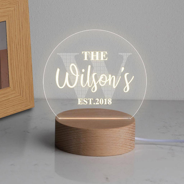 dust and things Personalised Family Name Mini Desk Lamp