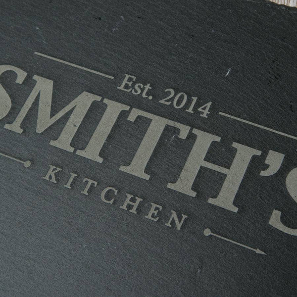 Dust And Things Personalised Family Slate Chopping Board