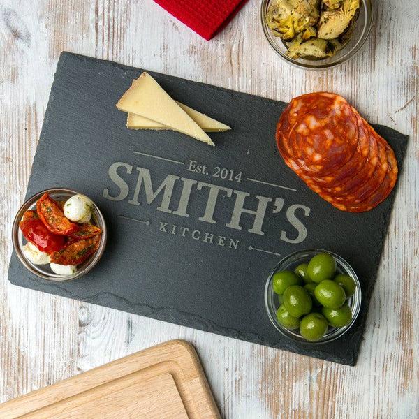 dust and things Personalised Family Slate Chopping Board