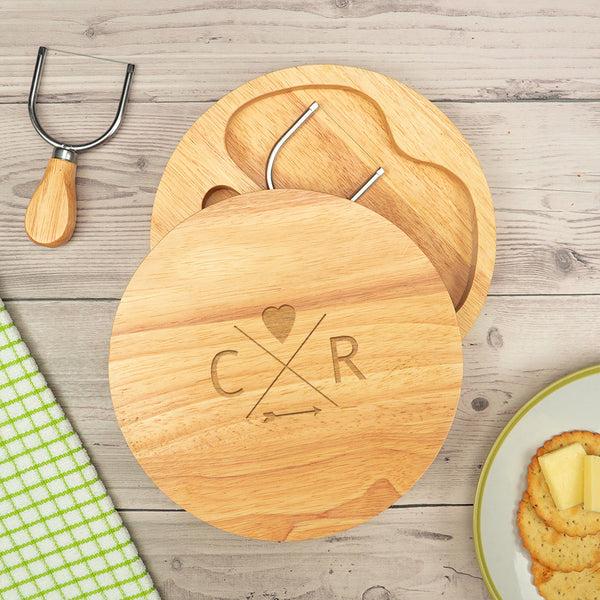 Dust And Things Personalised Follow Your Heart Couple's Cheese Board Set